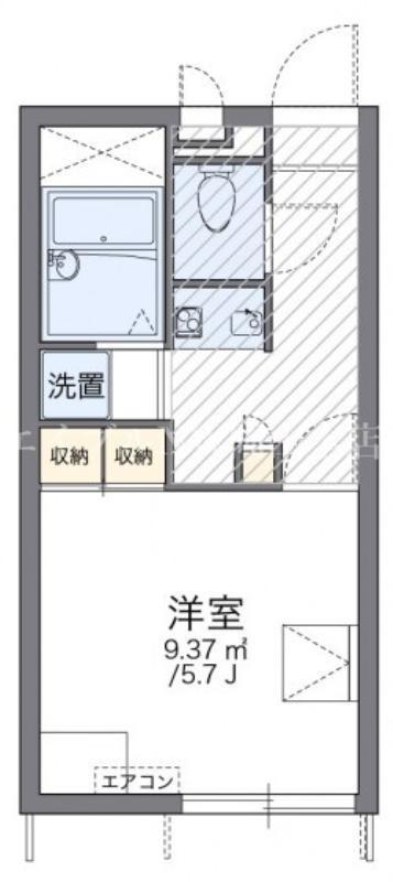 レオパレスピュア高松(1K/1階)の間取り写真