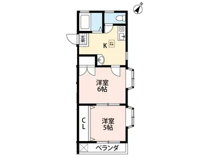 グレースサンエイII(2K/2階)の間取り写真