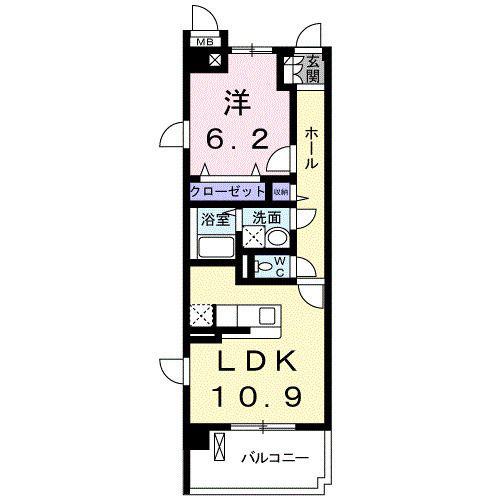 セレッソ(1LDK/1階)の間取り写真