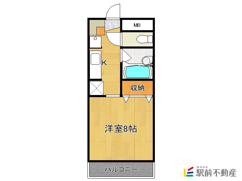 ＪＲ長崎本線 鍋島駅 徒歩47分 2階建 築20年(1K/2階)の間取り写真