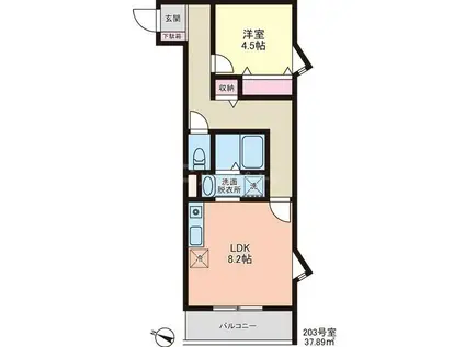 アールメゾン太清居(1LDK/2階)の間取り写真