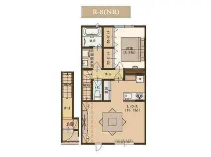 ユーソニアン・安政町A(1LDK/1階)の間取り写真