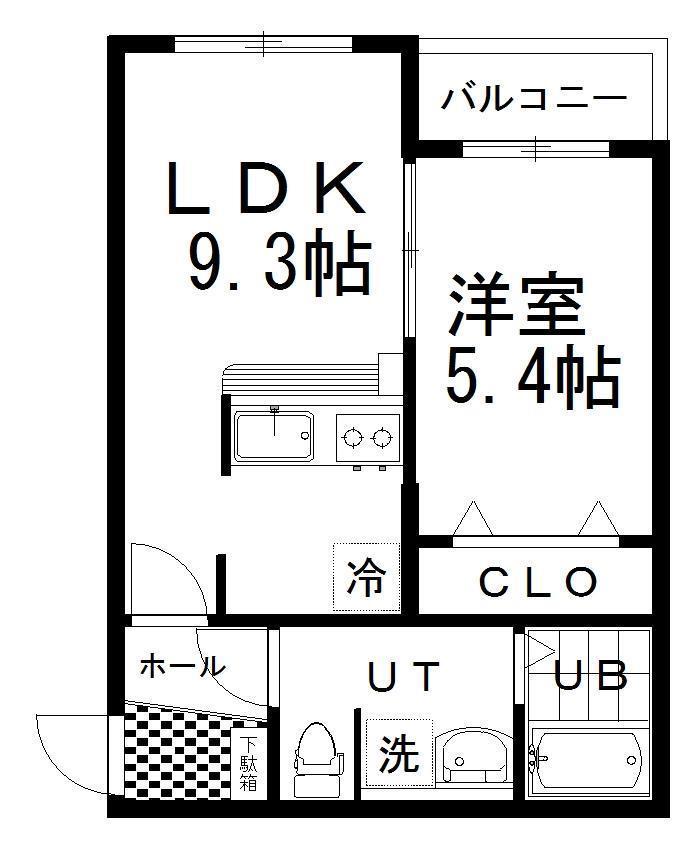 REPUN KAMUY(1LDK/2階)の間取り写真