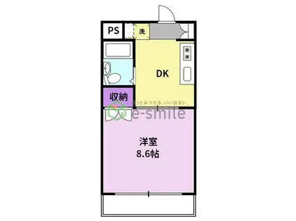 コーポ加月A棟(1DK/2階)の間取り写真