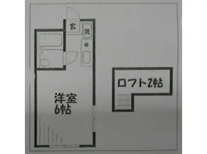 ホワイトウイングIII(ワンルーム/2階)の間取り写真