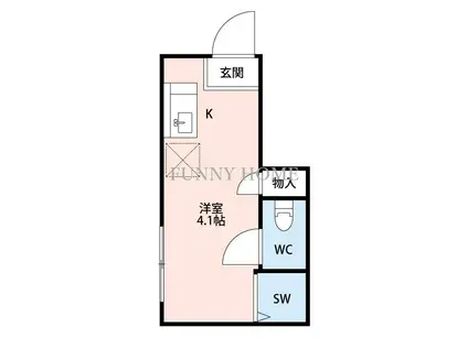 サークルハウス東松原(ワンルーム/1階)の間取り写真