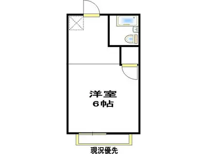 メゾンシーサイドC(1K/1階)の間取り写真