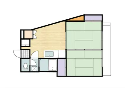 トラストβ(2DK/3階)の間取り写真
