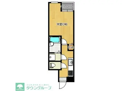 ハイツ赤堤(1K/4階)の間取り写真