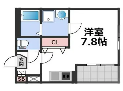 ハーモニーテラス新今里V(ワンルーム/1階)の間取り写真