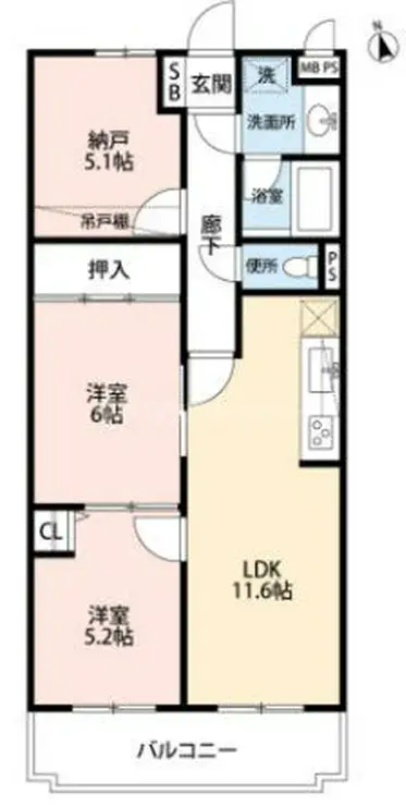 ライオンズマンション三郷第3 5階階 間取り
