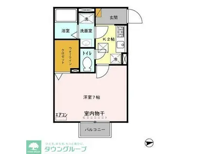 クレアーレ(1K/1階)の間取り写真