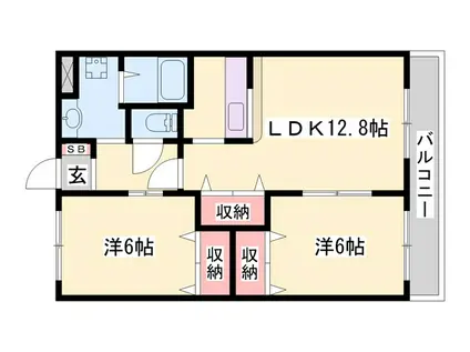 エレガンティ・M(2LDK/2階)の間取り写真