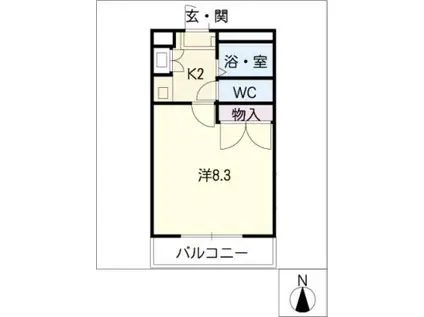 リヴハイツA棟(1K/1階)の間取り写真