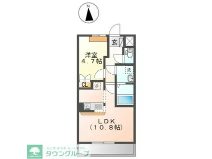 クレールスクエア(1LDK/1階)の間取り写真
