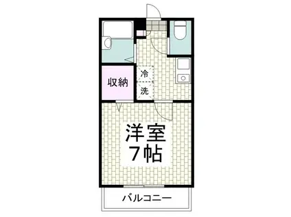 パレアージュ(1K/1階)の間取り写真