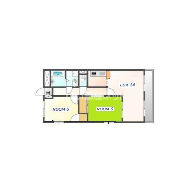 アーバンビュー屋島(2LDK/3階)の間取り写真