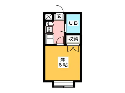 ライジングヤマコ桜木(1K/2階)の間取り写真