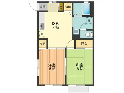 グランメール高尾(2DK/1階)の間取り写真