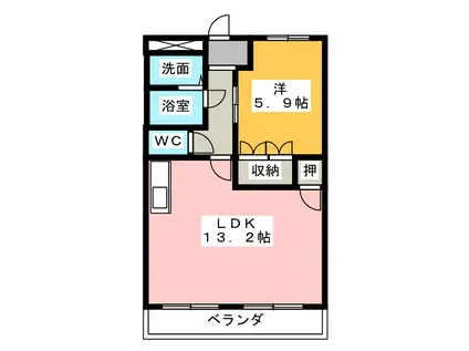 ルナ・エスペランサII(1LDK/3階)の間取り写真