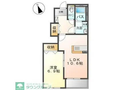 サンテラス(1LDK/1階)の間取り写真