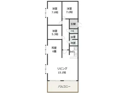 シーアイマンション中島丁(4LDK/1階)の間取り写真