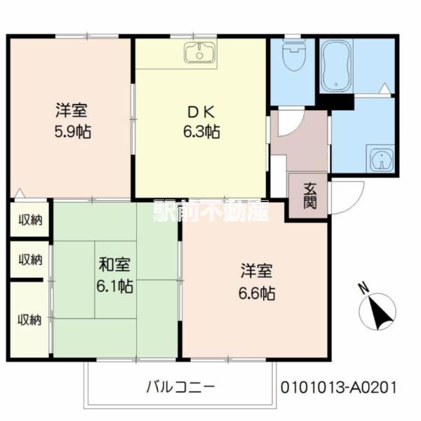 ルポ510 A(3DK/2階)の間取り写真