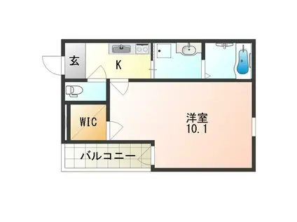 フジパレス平野南II番館(1K/3階)の間取り写真