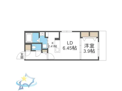 S-RESIDENCE医大南ALTIER(1LDK/2階)の間取り写真