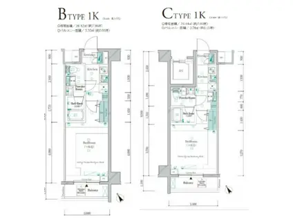 ガリシア四ツ木テラス(1K/4階)の間取り写真