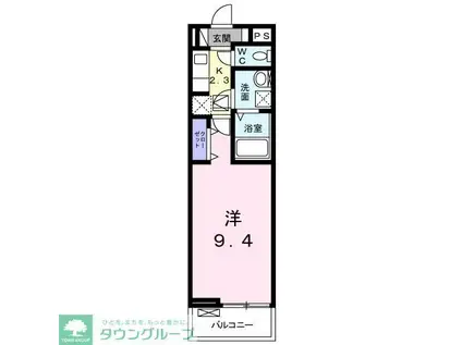 センターヴィレッジ 熊谷(1K/1階)の間取り写真