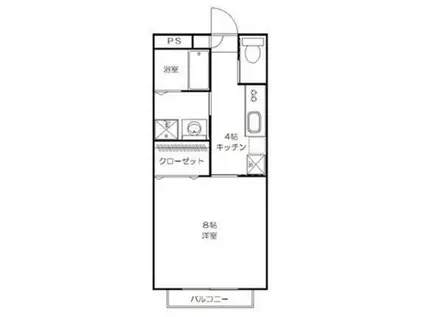 グレイスコート吉岡南II(1K/2階)の間取り写真