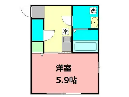 プレステージ保土ヶ谷(1K/1階)の間取り写真