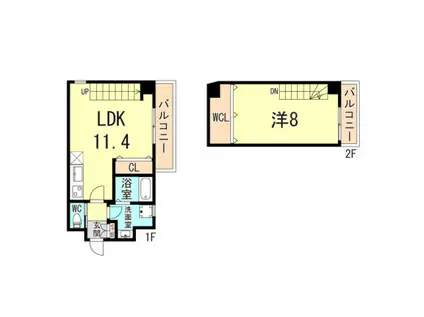 エカルラート青谷(1LDK/1階)の間取り写真