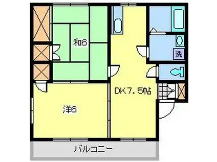 美和ハイツ(2DK/3階)の間取り写真