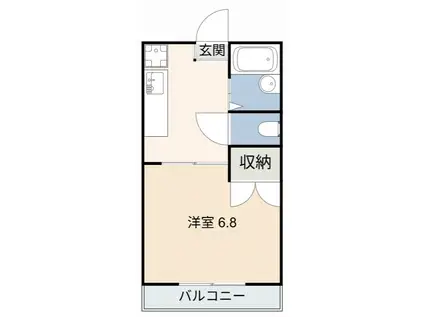 ブルーム陣中(1K/2階)の間取り写真