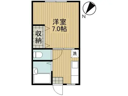 パッションハイツ(1K/1階)の間取り写真