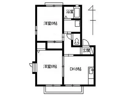 ラプリマヴェーラ A(2DK/1階)の間取り写真