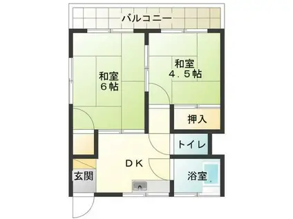 セブンハイツ-上石原2丁目-(2K/3階)の間取り写真