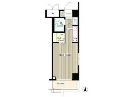 松本ビル(ワンルーム/2階)の間取り写真