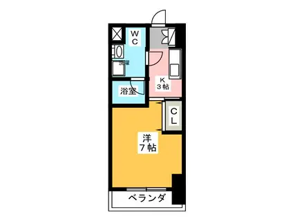 ロジック砂山(1K/5階)の間取り写真