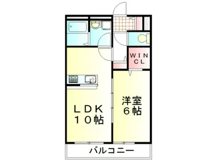 アビテヴェール志木(1LDK/2階)の間取り写真