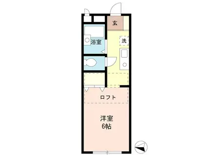 パレスまどか(1K/1階)の間取り写真