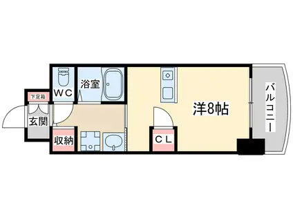 レジディア天神橋(ワンルーム/12階)の間取り写真