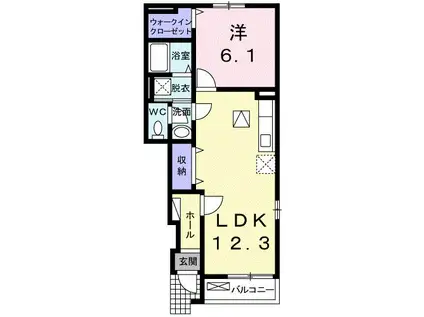 マーベルヘブンIII(1LDK/1階)の間取り写真