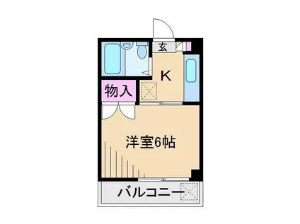 メゾン不二(1K/2階)の間取り写真