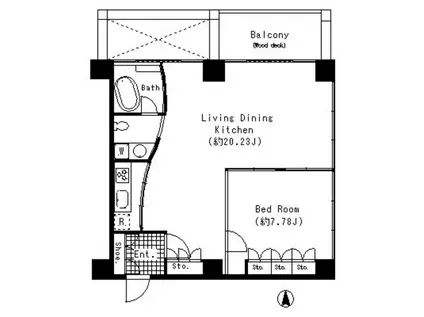 クイズ恵比寿(1LDK/4階)の間取り写真