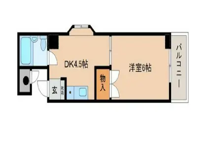 ホワイトハイツえびす(1DK/5階)の間取り写真