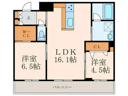 グランカルム足立(2LDK/2階)の間取り写真