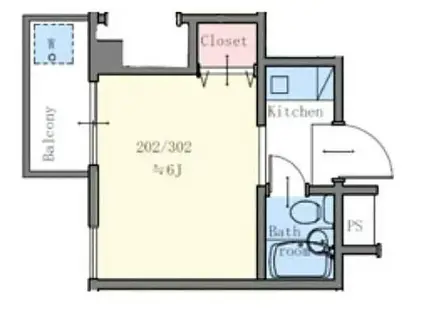 オシダビル(ワンルーム/2階)の間取り写真